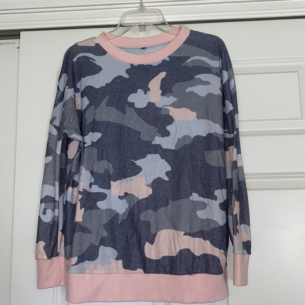 BTFBM long sleeve women’s lightweight camo sweatshirt